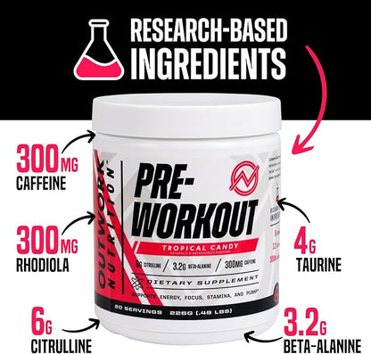 Outwork Nutrition Pre Workout Powder for Men & Women - Pre-Workout Supplements Without Creatine