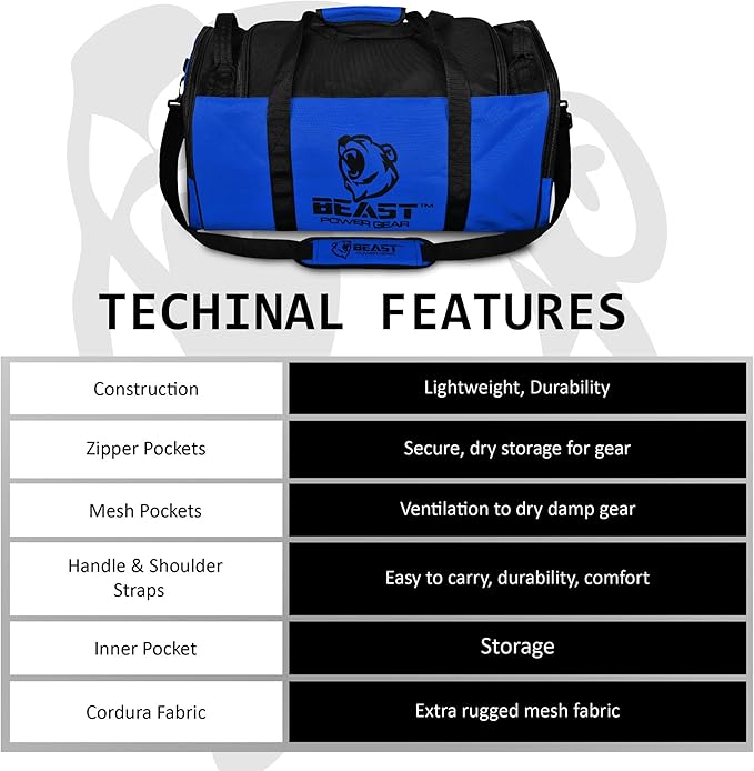 Duffle Gym Bag for Men & Women – Large Duffel Athletic Gym Boxing Bag with Shoes Compartment, Wet