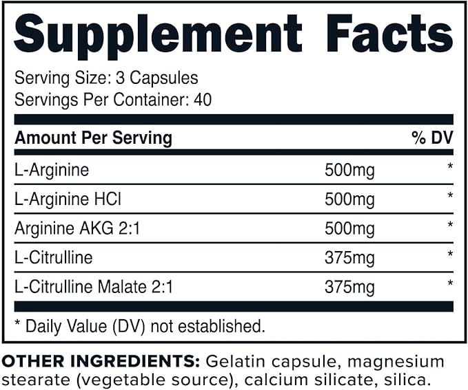 Primaforce Nitric Oxide Booster (2,250mg, 120 Capsules) - 40 Servings of Our Nitric Oxide Boosting