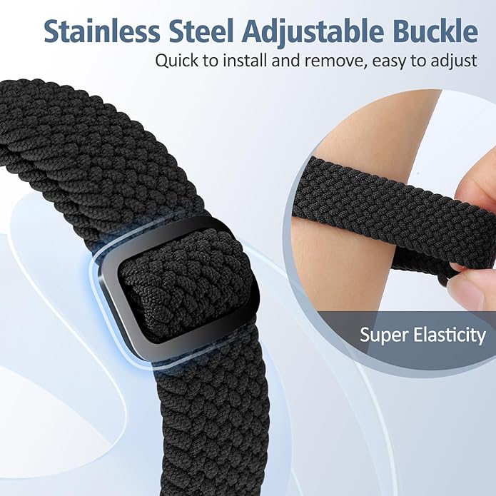 Elastic Braided Bands Compatible with Fitbit Charge 5/Fitbit Charge 6 for Women Men, Breathable