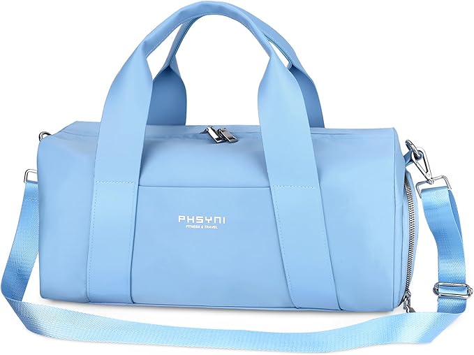 Compact Sports Gym Bag for Women, Cute Mini Duffle Bag with Wet Pocket & Shoes Compartment