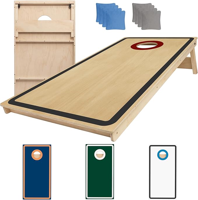 Cornhole Board Set - No Bounce,Regulation Size 4x2 ft,Made of 1/2" Pine Plywood,UV Printing