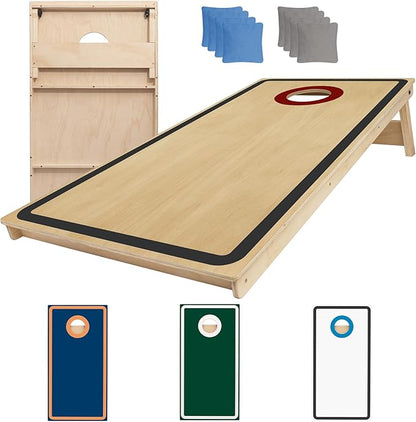 Cornhole Board Set - No Bounce,Regulation Size 4x2 ft,Made of 1/2" Pine Plywood,UV Printing
