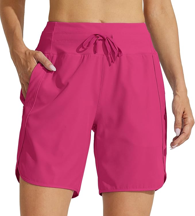 Willit Women's 7" Athletic Running Shorts Long Workout Hiking Shorts Quick Dry High Waisted Active