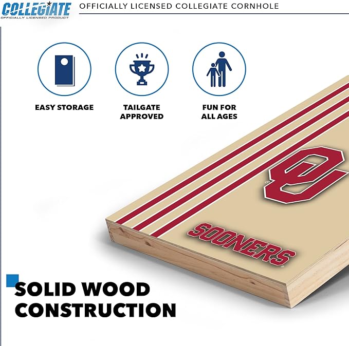 2' x 3' Solid Wood Cornhole Set with Direct Print HD Team Graphics – Great Gift for Any NCAA Fan!