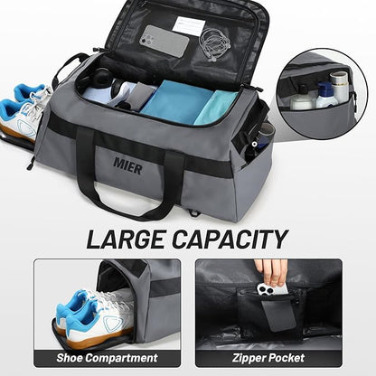MIER Gym Bag for Men Large Duffel Backpack with Shoe Compartment, 60L Convertible Duffle Bags