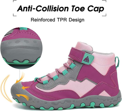 Mishansha Kids Hiking Boots Toddler Girls Boys Hiking Shoes Water-Resistant Anti-Collision Non-Slip