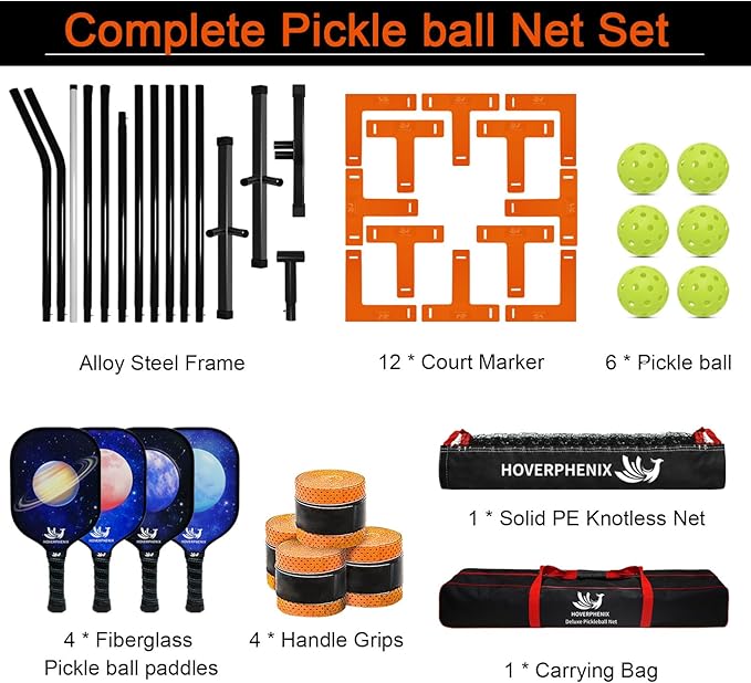 Pickleball Net for Driveway, Portable Pickleball Net System with Regualtion Size 22FT Pickle Ball
