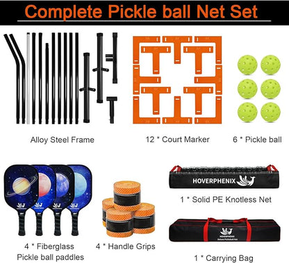 Pickleball Net for Driveway, Portable Pickleball Net System with Regualtion Size 22FT Pickle Ball
