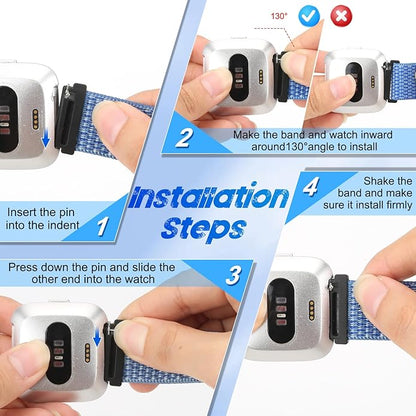 Tiptops 3 Pack Bands Compatible with Fitbit Versa 2/Fitbit Versa/Versa Lite/Versa SE for Women Men