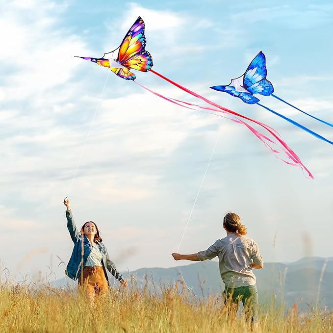 Xida Butterfly Kite for Kids & Adults, Easy to Fly, Ages 4-8, Large Kite with 300ft Handle, Perfect