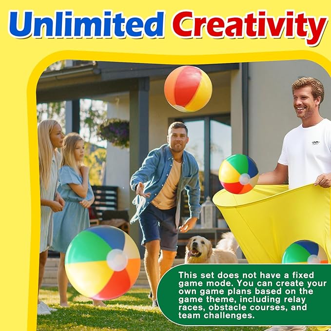 Granny Pants Yard Game Giant Outdoor Tossing Challenge Activity Set with 8 Bouncy Balls & Air Pump