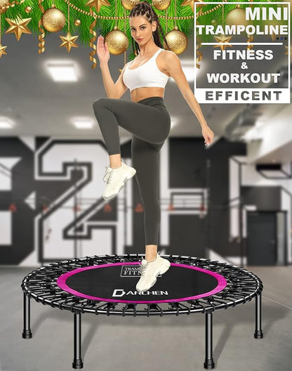 DARCHEN 450 lbs Mini Trampoline for Adults, Indoor Small Rebounder Exercise Trampoline for Workout