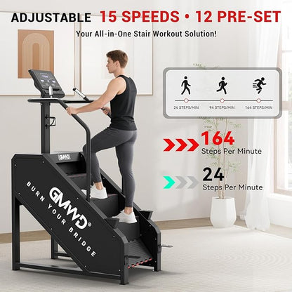 Stepper Machine, GMWD Stair Climber with LED Screen, Commercial Grade Stair Stepper Exercise
