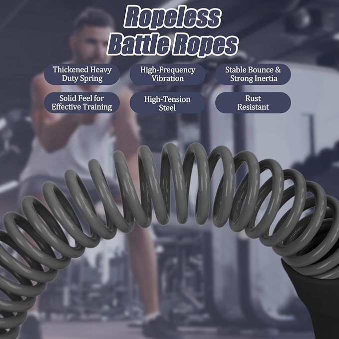 New Upgrade Second-Generation Weighted Ropeless Battle Ropes for Home Gym,Quiet Cordless Training