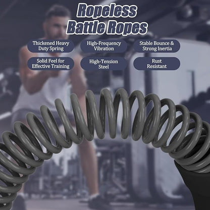 New Upgrade Second-Generation Weighted Ropeless Battle Ropes for Home Gym,Quiet Cordless Training