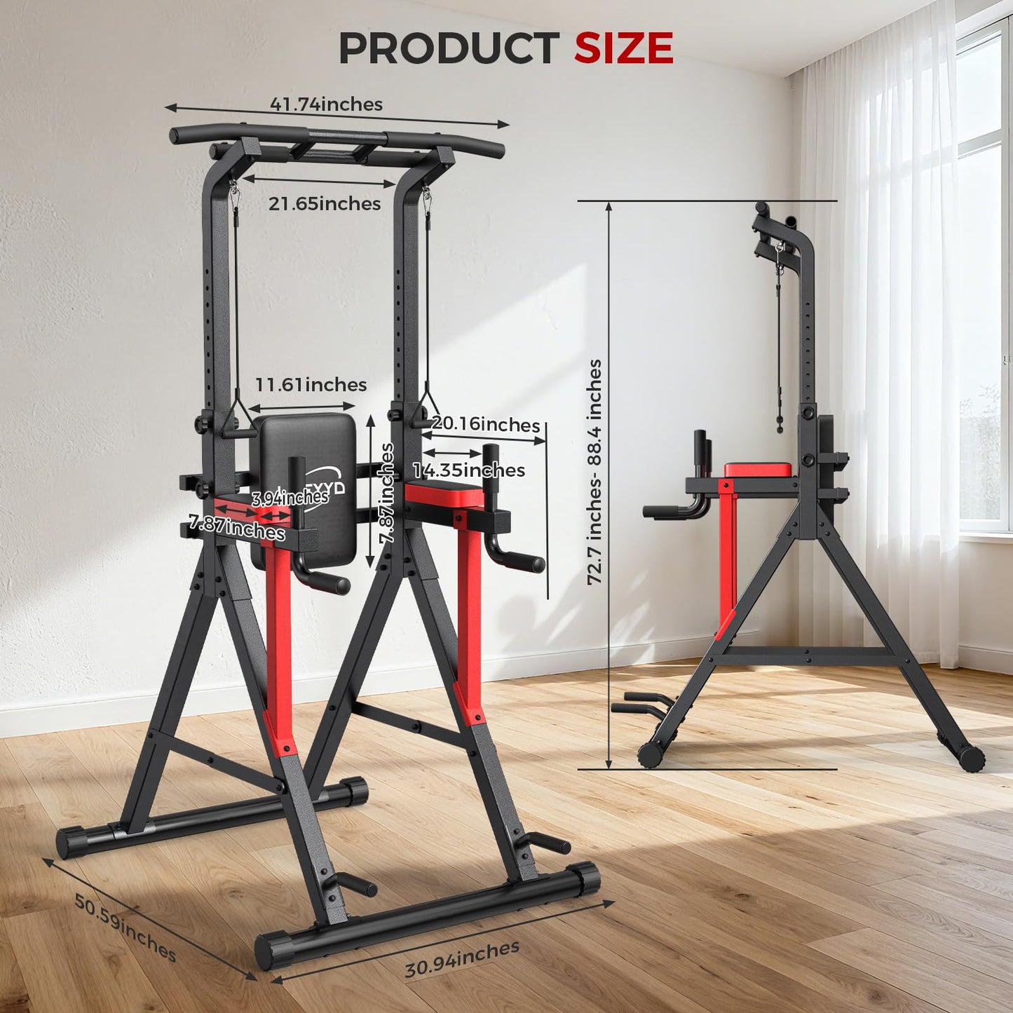Power Tower Pull Up Bar Free Standing,Home Gym Strength Training Equipment