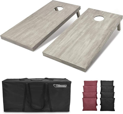 GoSports 4 ft x 2 ft Regulation Size Wooden Cornhole Boards Set - Includes Carrying Case and Bean