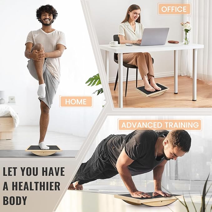 Balance Board Professional Wobble Board for Adults Anti-Slip 350LBS Balance Boards for Physical