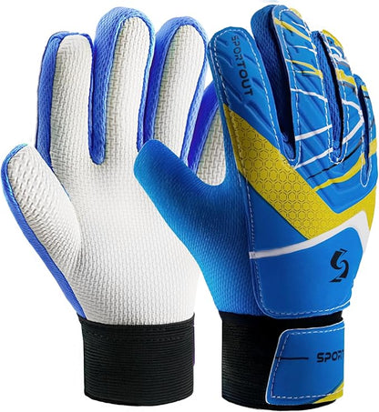 Sportout Kids Goalkeeper Gloves, Soccer Gloves with Double Wrist Protection and Non-Slip Wear