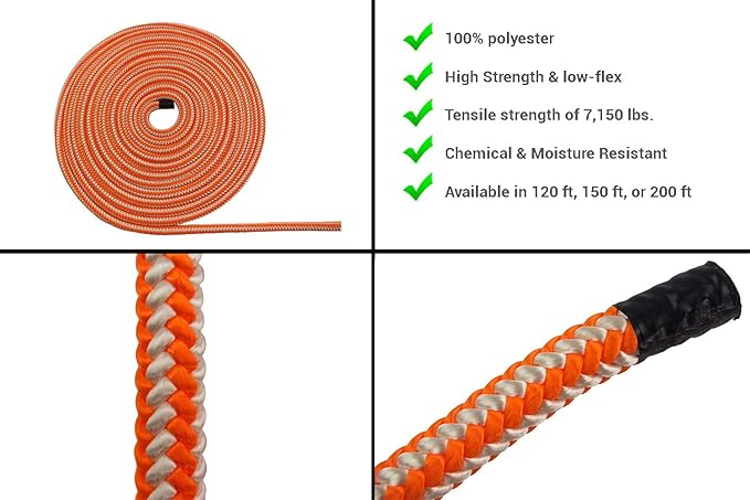 Pelican Rope 16-Strand 1/2 in (12.7 mm) Arborist-16™ Rope - 5400 lbs MBS - Static Climbing Rope