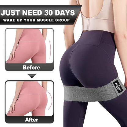 Fabric Resistance Bands for Working Out, 6Pack Non-Slip Exercise Bands for Women and Men, Fabric