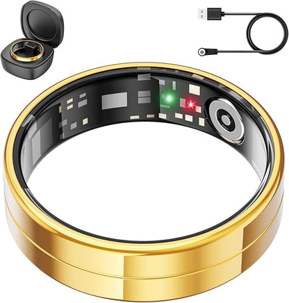 Smart Ring for Men and Women with Charging Case, Lifetime Free App Subscription, Ultra-Light and