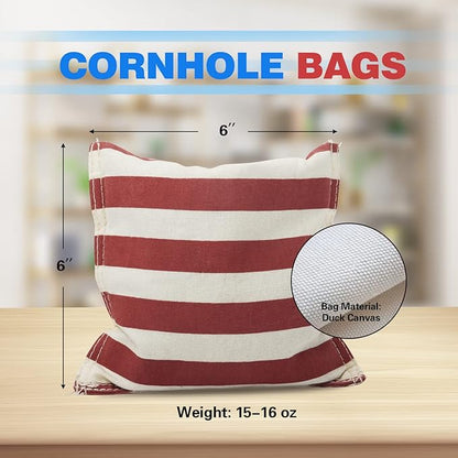 GSE Games & Sports Expert Set of 8 Premium Weather Resistant Cornhole Bags. Regulation Size and