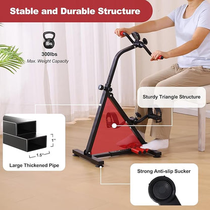 Pedal Exerciser Bike for Seniors, Hand Arm Leg and Knee Peddler Exercise Equipment, Elderly
