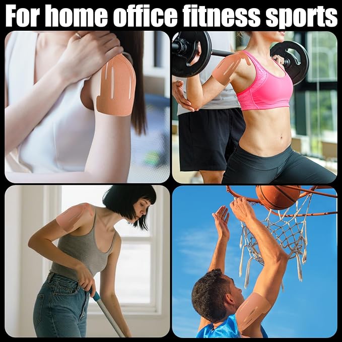10pcs Shoulder Kinesiology Tapes, Premium Breathable Latex-Free Athletic Muscle Strips Shoulder