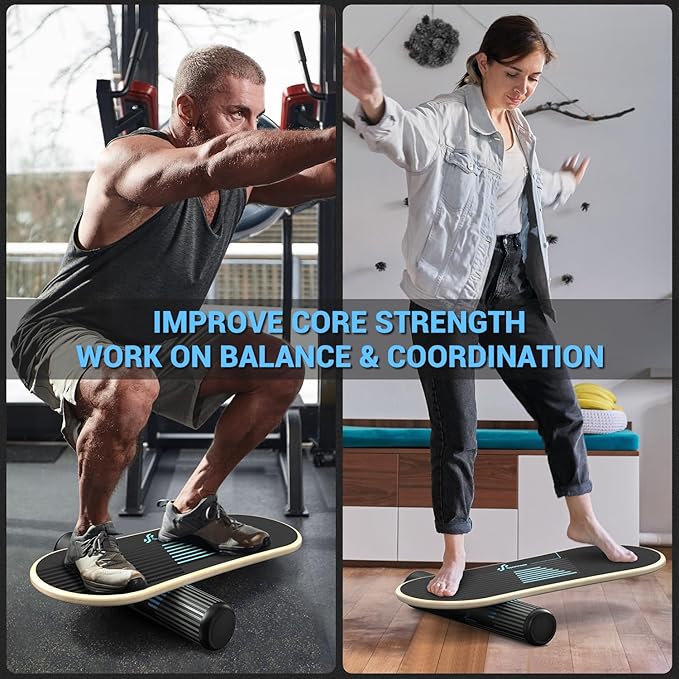 Sportneer Balance Board 7 Modes Wobble Board with Adjustable Stoppers Exercise Balancing Stability