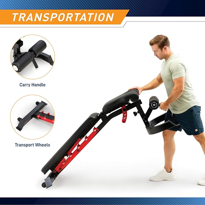 Marcy Adjustable Weight Bench for Home Gym, Heavy-Duty Workout Bench Press with 7-Position