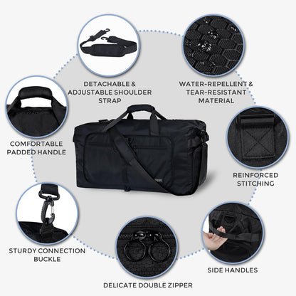 Fmeida 65L Duffle Bag Foldable Travel Duffel Bags for Men Women Travel Bag