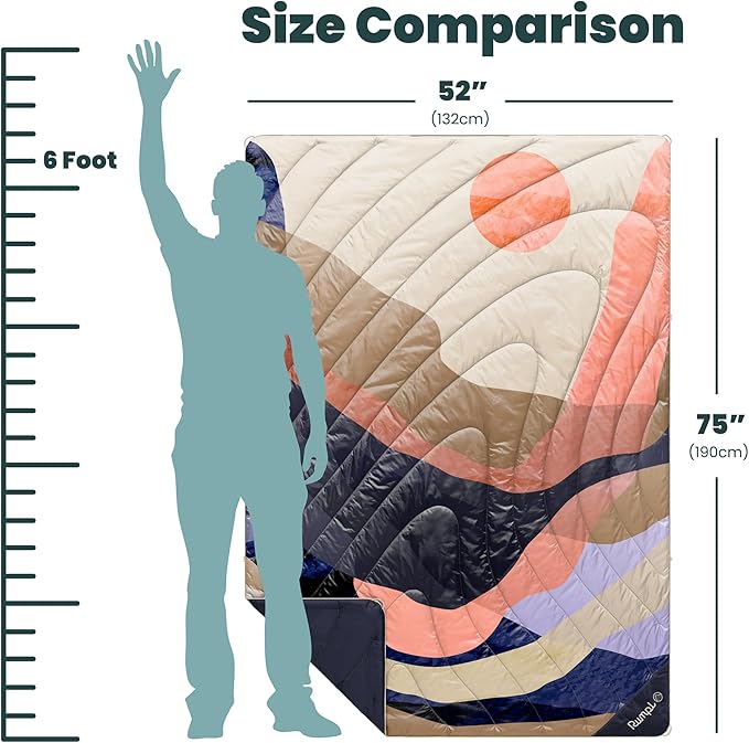 Rumpl Original Puffy Blanket - Warm, Water-Resistant Camping Blanket with 100% Recycled Synthetic