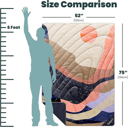 Rumpl Original Puffy Blanket - Warm, Water-Resistant Camping Blanket with 100% Recycled Synthetic