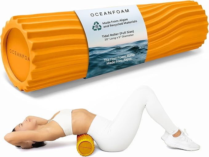 Oceanfoam Tidal Roller - Gold - Muscle Massage Foam Roller for Back Pain & Stretching - Firm and