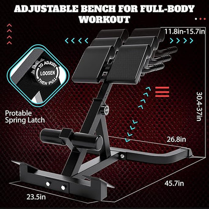 Roman Chair,Back Extension Bench,Multi Functional Ab Bench, Hyperextension Bench Abdominal