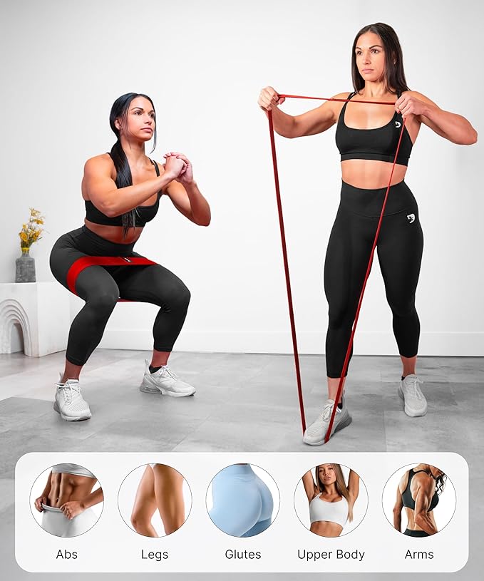 DMoose Fitness Fabric Resistance Bands for Full Body Exercises - Non-Slip Thick Cloth Stretch Band
