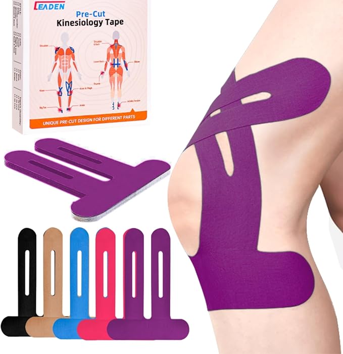 IEADEN Precut Kinesiology Tape for Knees, 10 Pcs - Knee Support & Stability, Knee Pain Relief