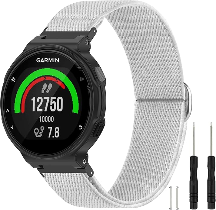 Elastic Nylon Watchband Compatible with Garmin Forerunner 235/220/230/620/630/735XT,Soft Adjustable