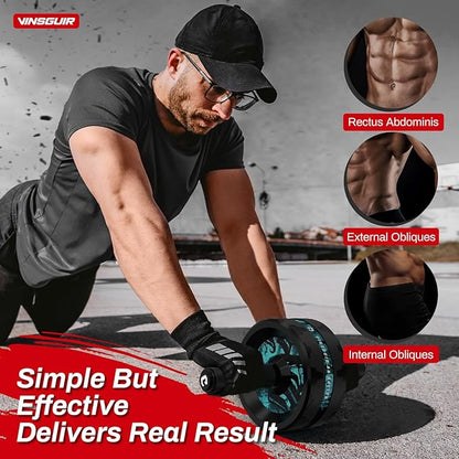 VINSGUIR Ab Roller Wheel, Abs & Core Workout Equipment for Home Gym with Knee Pad Accessories