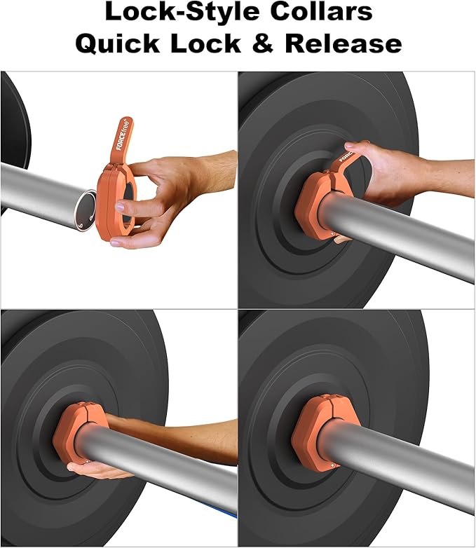 Barbell Clips (Pair), Barbell Clamps, Quick Release Olympic Barbell Clamps with Anti Slip TPR Grip