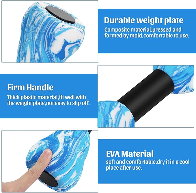 Camouflage Aquatic Dumbbells,2Pcs Foam Water Weights Aerobic Exercise Fitness Equipment Dumbbells