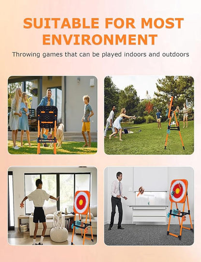 ZoLLa Axe Throwing Game for Backyard - 8 Throwing Axe & 8 Throwing Stars,24" Target,Foldable