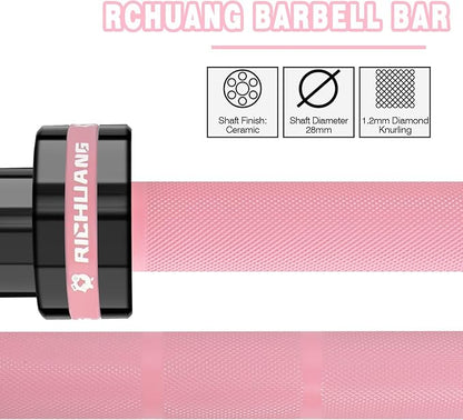 7ft Olympic Barbell, Weightlifting Barbell 28mm 45lb - 500/700/1000lbs Capacity with Smooth