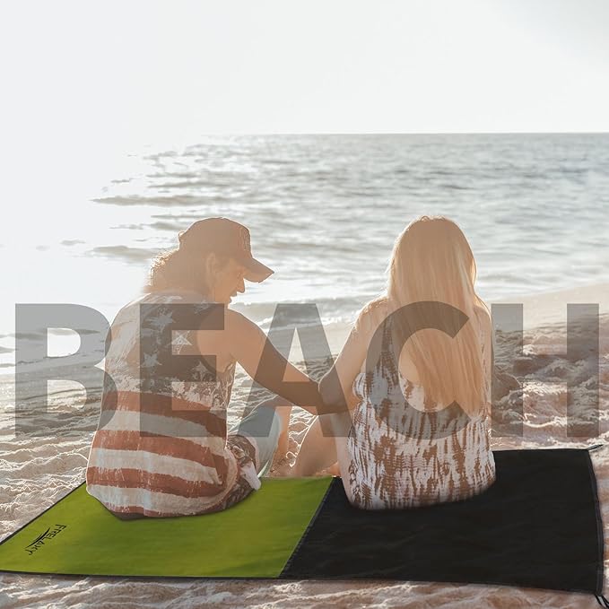 Frelaxy Pocket Picnic Blanket, Waterproof Sandproof Beach Mat, Compact Camping Tarp for Festivals