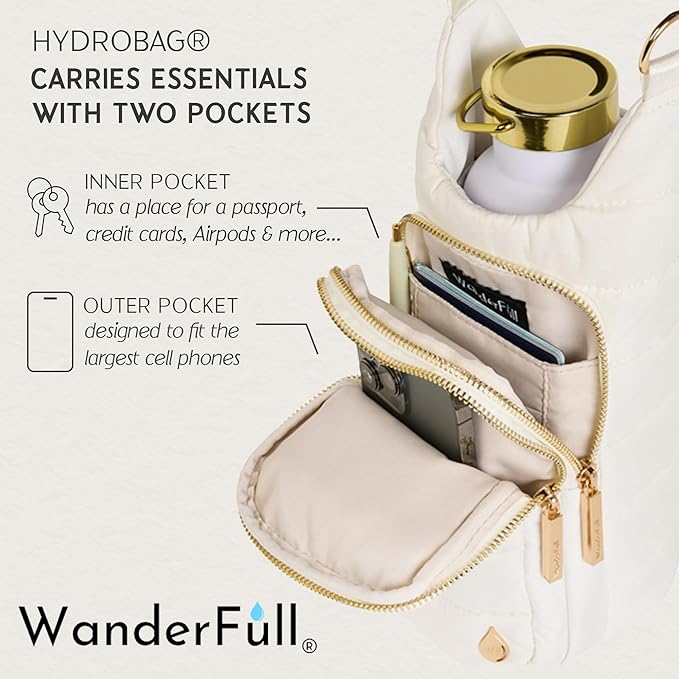 WanderFull® Original HydroBag® Collection, Water Bottle Holder w/Strap & Phone Pocket, Hands-Free