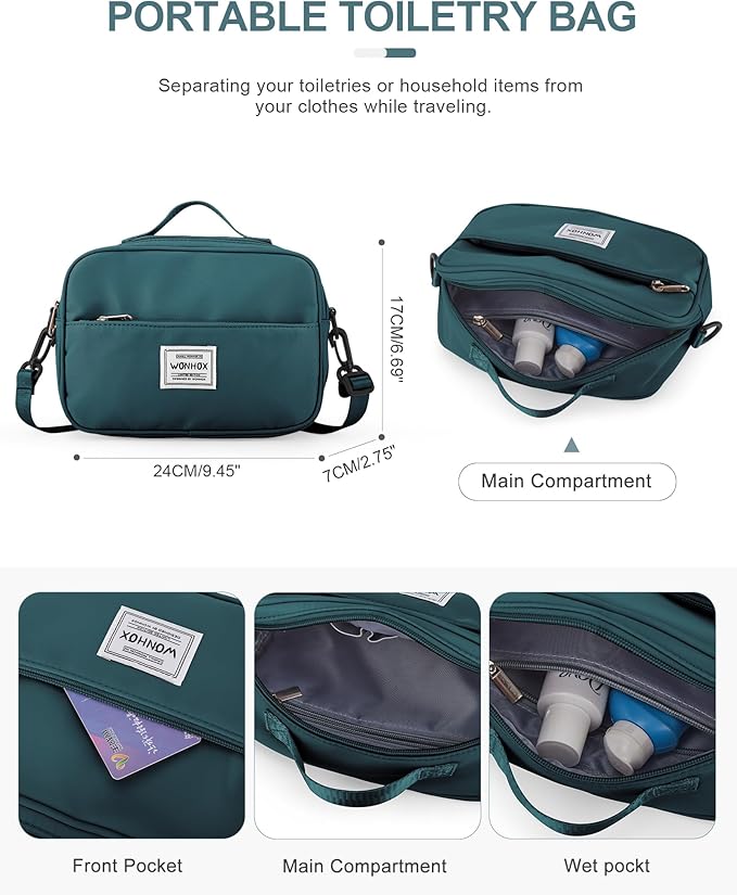 Gym Bag for Women Men, Sport Duffel Bag with Toiletry Bag & Shoe Compartment,Waterproof Travel