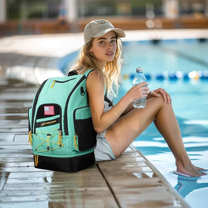 Maelstrom Swim Backpack,35L Swimming bag with Separate Shoes Compartment,Swim Gear Bag,Athlete Gym