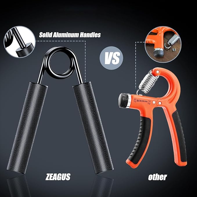 Grip Strength Trainer 4 Pack,50LB-200LB Metal Hand Grip Strengthener,Non-Slip Heavy-Duty Forearm